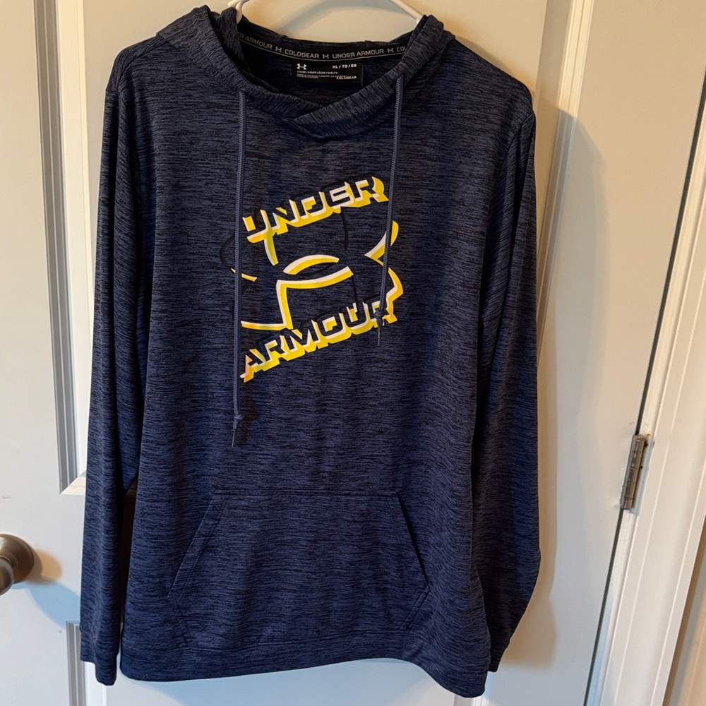 Under Armour Blue Hoodie with Yellow Accents